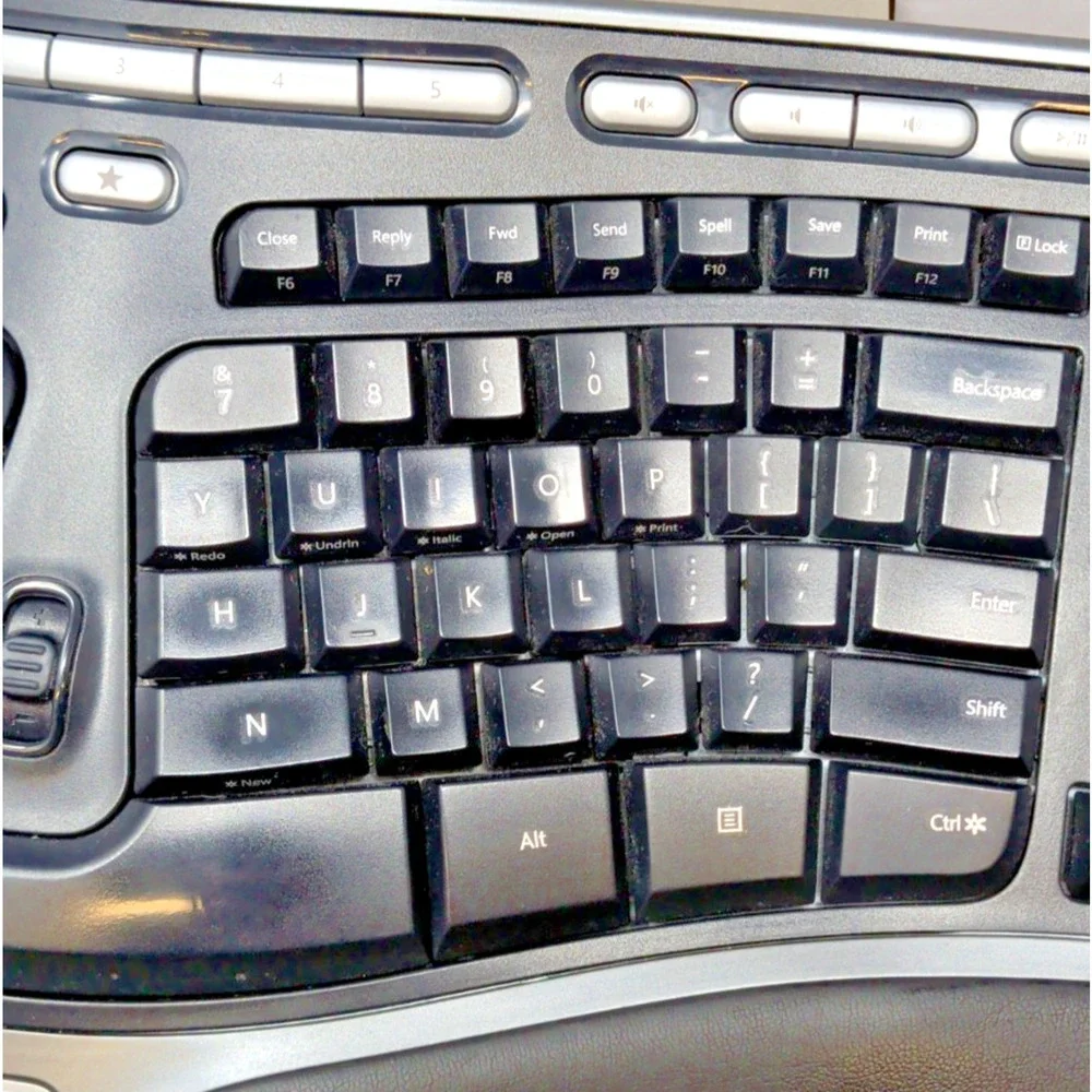 Microsoft Natural Ergonomic USB Keyboard 4000 V1.0 w/ Riser Tested & WORKS!